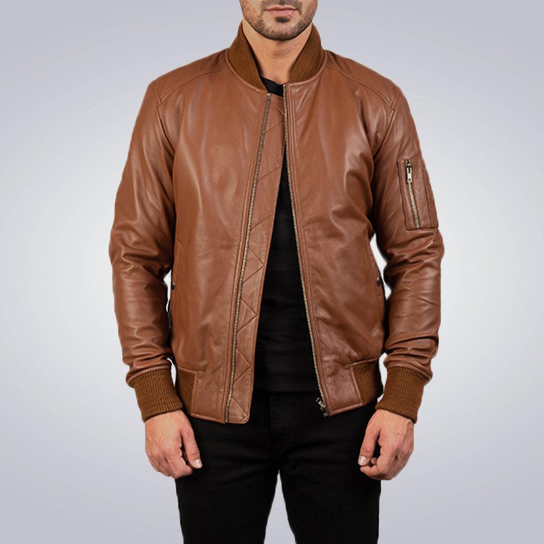 Men's Brown Lambskin Stylish Leather Jacket - The Urban Tannery